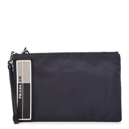 Prada Tessuto Nylon Saffiano Wristlet Blue 1 of 7