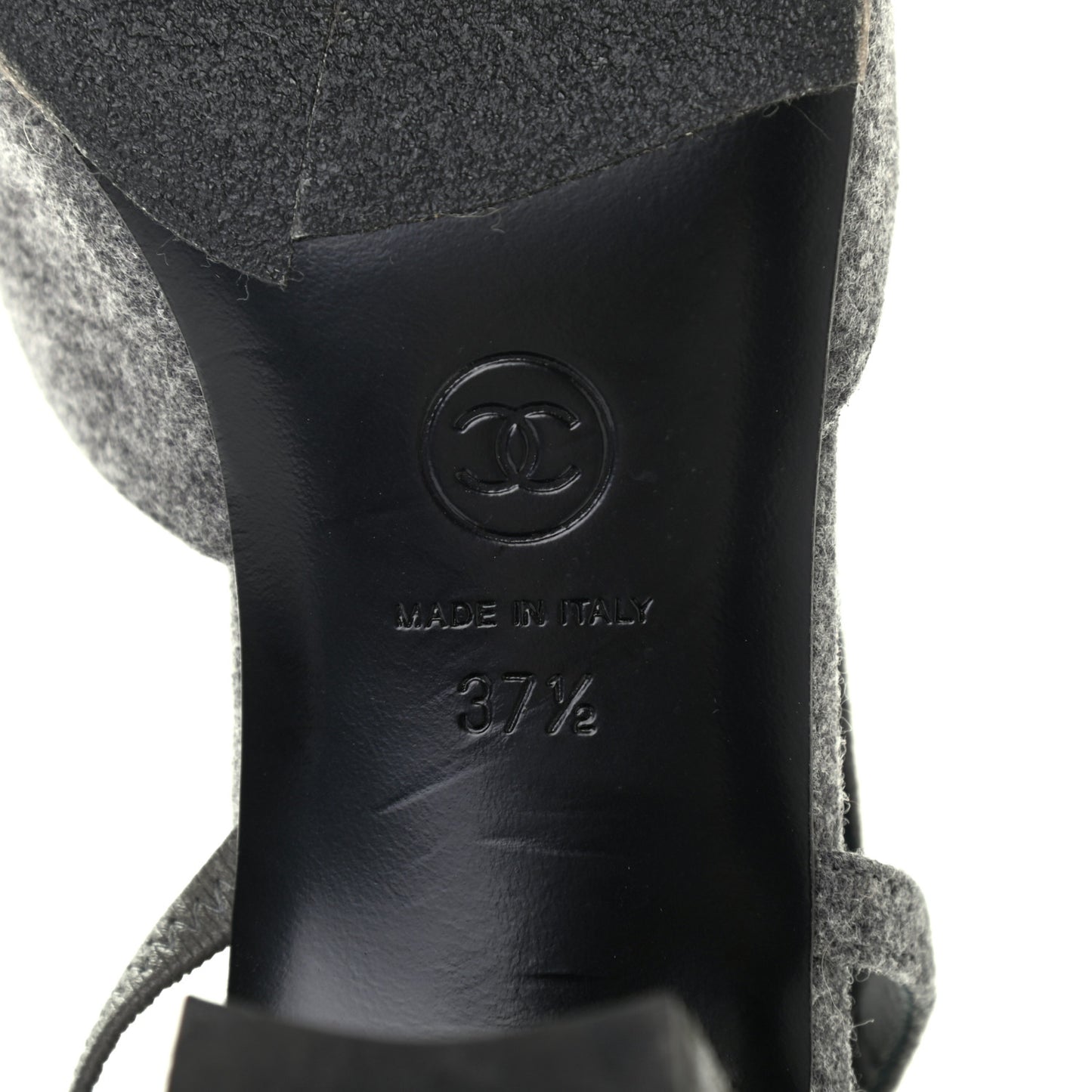 Wool Cap Toe CC Slingback Pumps 37.5 Black Dark Grey