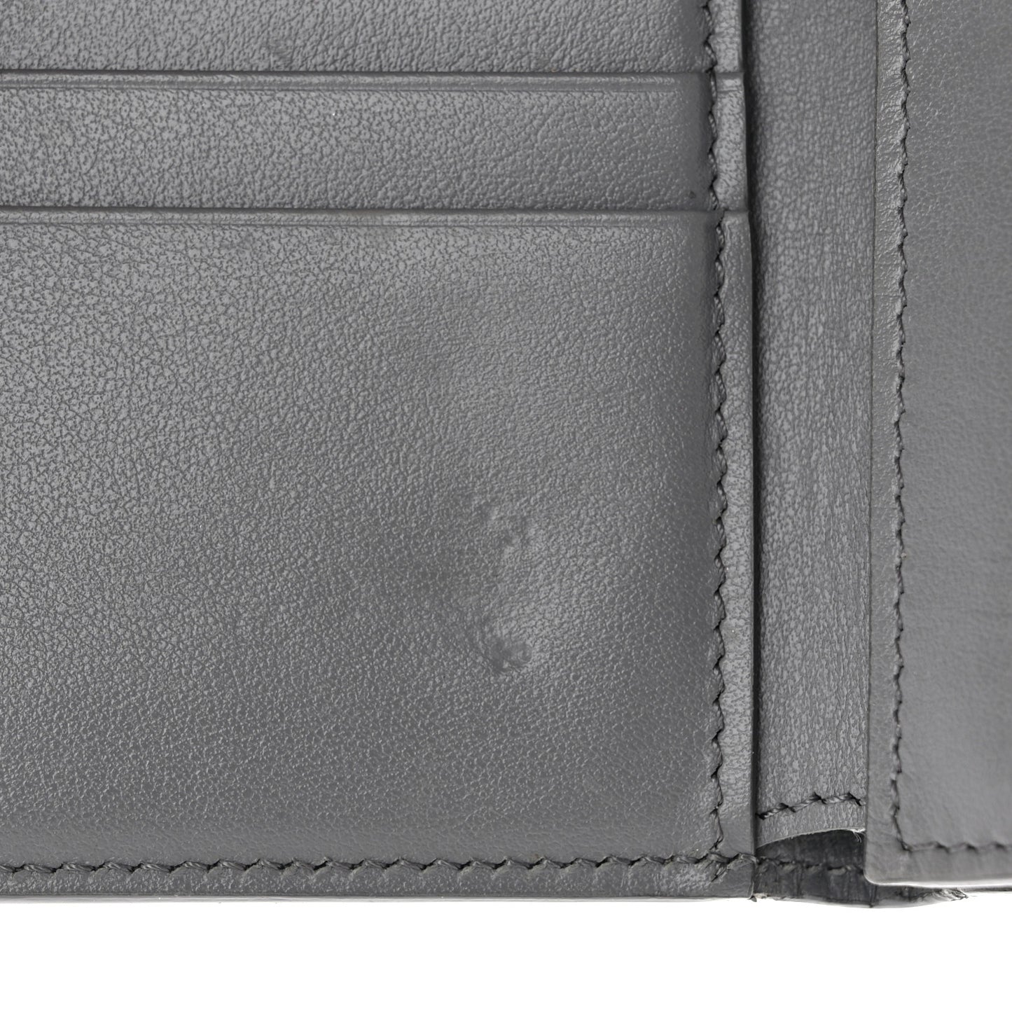 Grained Calfskin Medium Multifunction Strap Wallet Grey Chalk