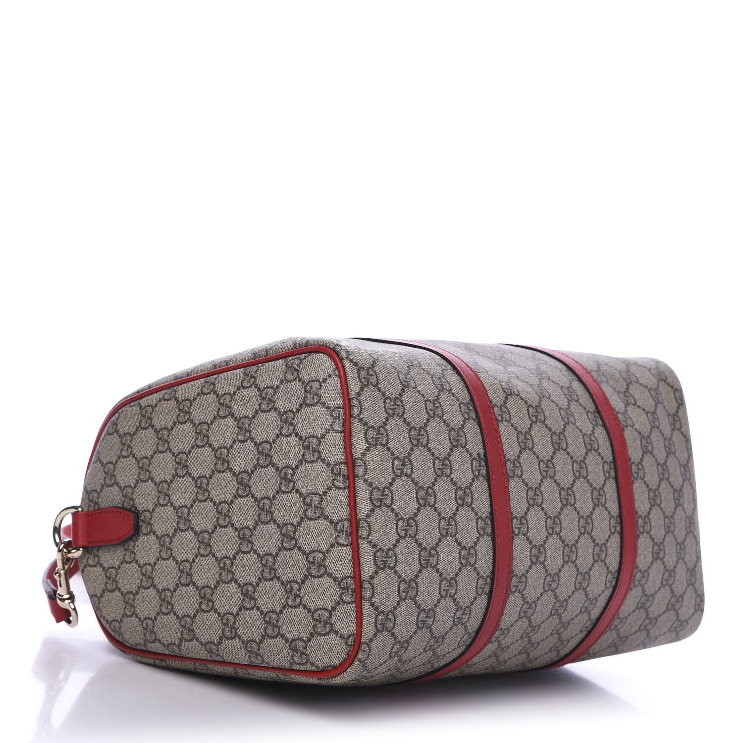 Gucci GG Supreme Monogram Calfskin Medium Nice Boston Beige Ebony Hibiscus Red 5 of 11