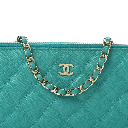 Chanel Caviar Quilted Small Clutch With Chain Turquoise 10 of 10
