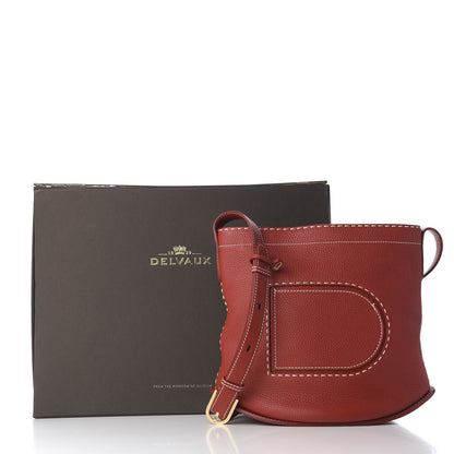 Delvaux Taurillon Pin Surpique Bucket Scarlet Red 15 of 16