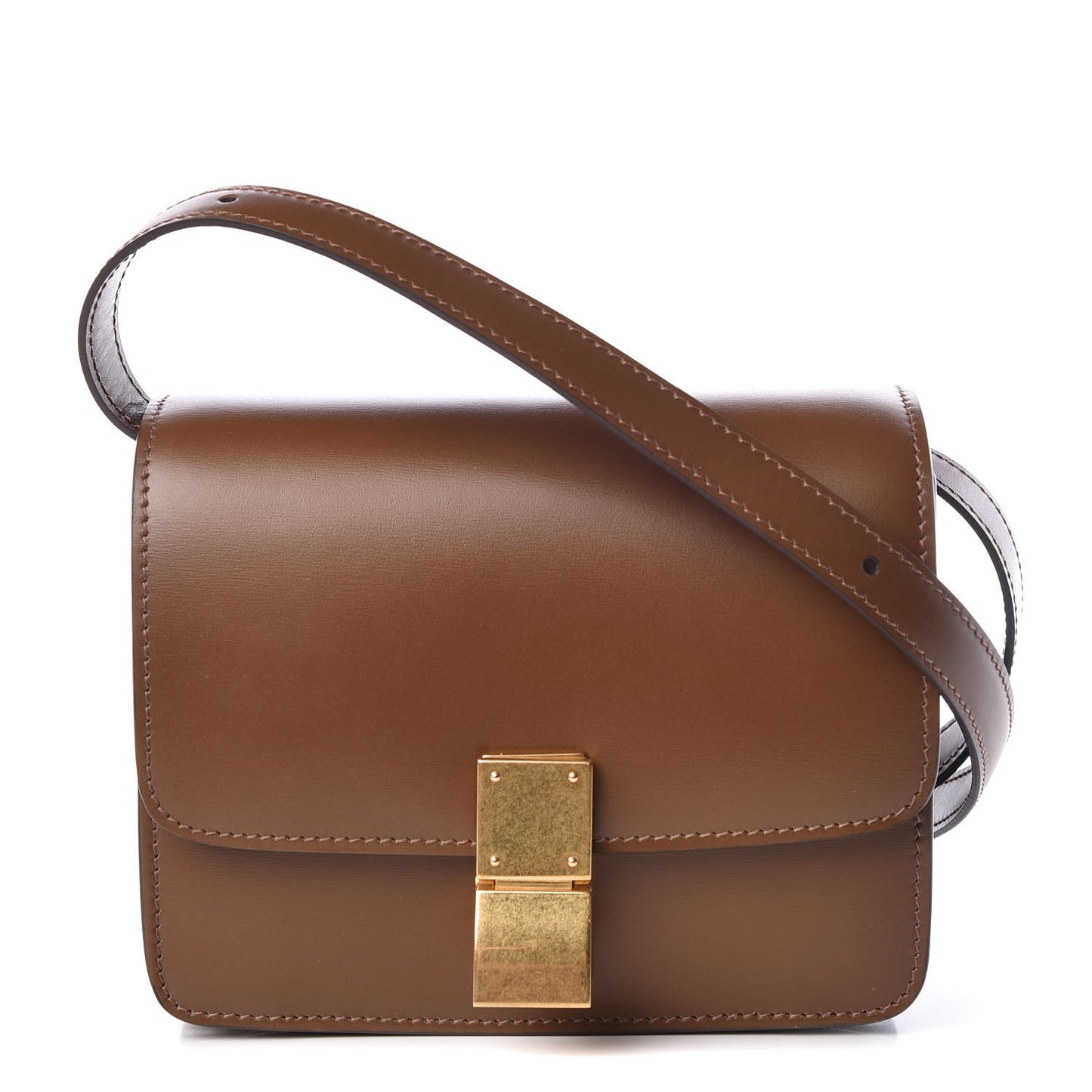 Smooth Calfskin Small Classic Box Flap Bag Camel