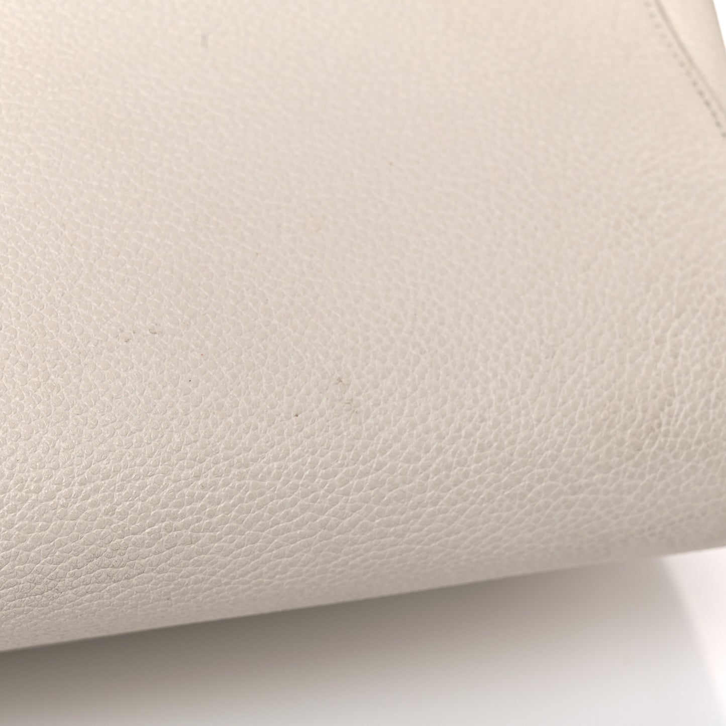Grained Calfskin Small Rive Gauche White