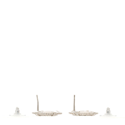 Chanel Crystal CC Lifesaver Earrings Silver 3 of 5