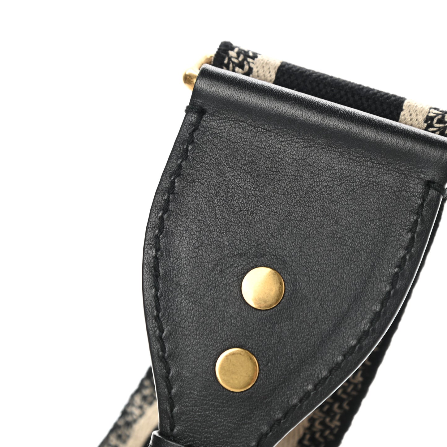 Canvas Embroidered Shoulder Strap Black