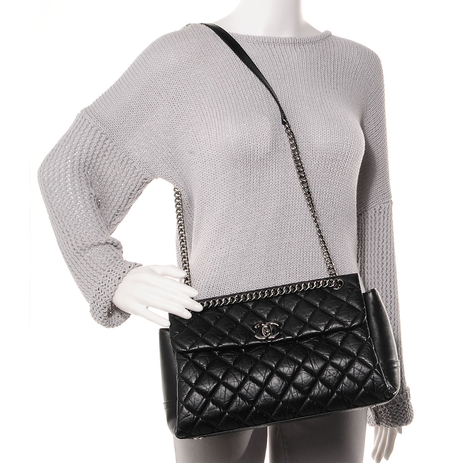 Chanel Calfskin Medium Lady Pearly Flap Black 2 of 9