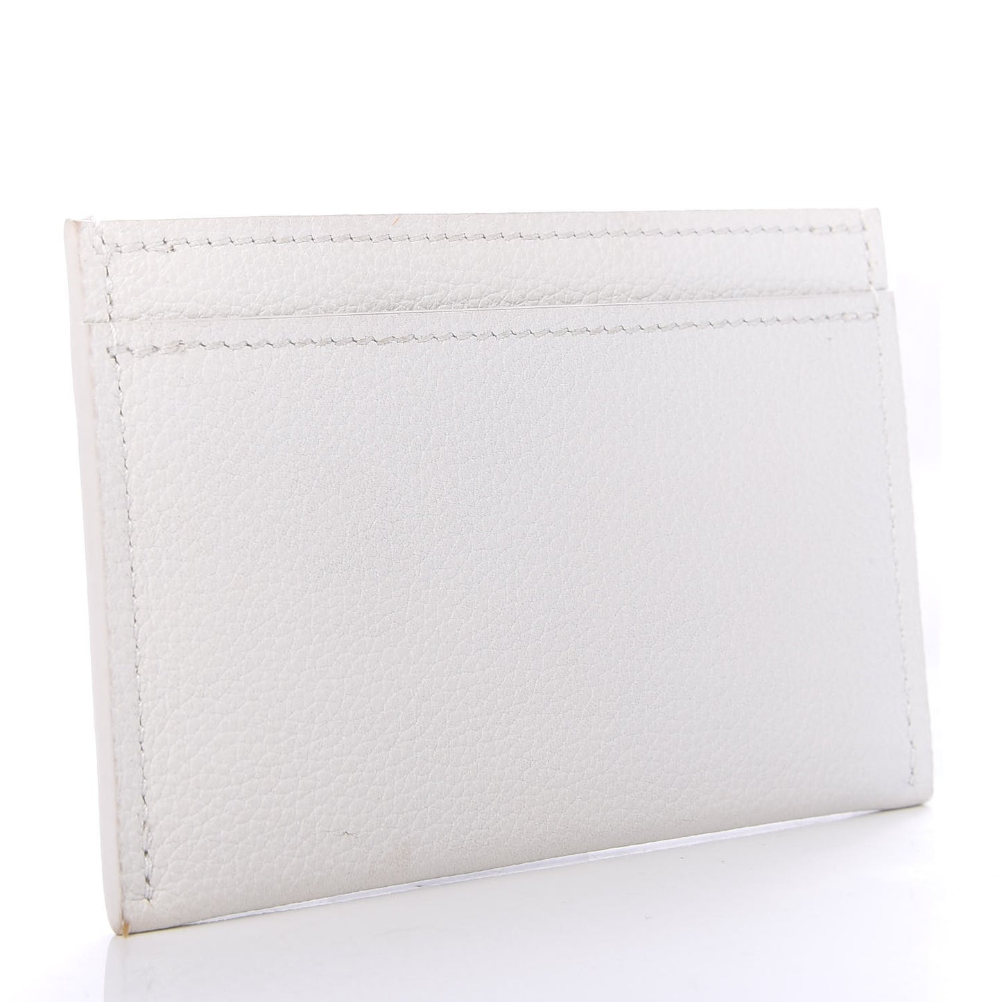 Calfskin Lockme Card Holder White