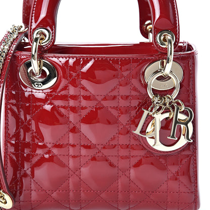 Christian Dior Patent Cannage Mini Lady Dior Red 7 of 10