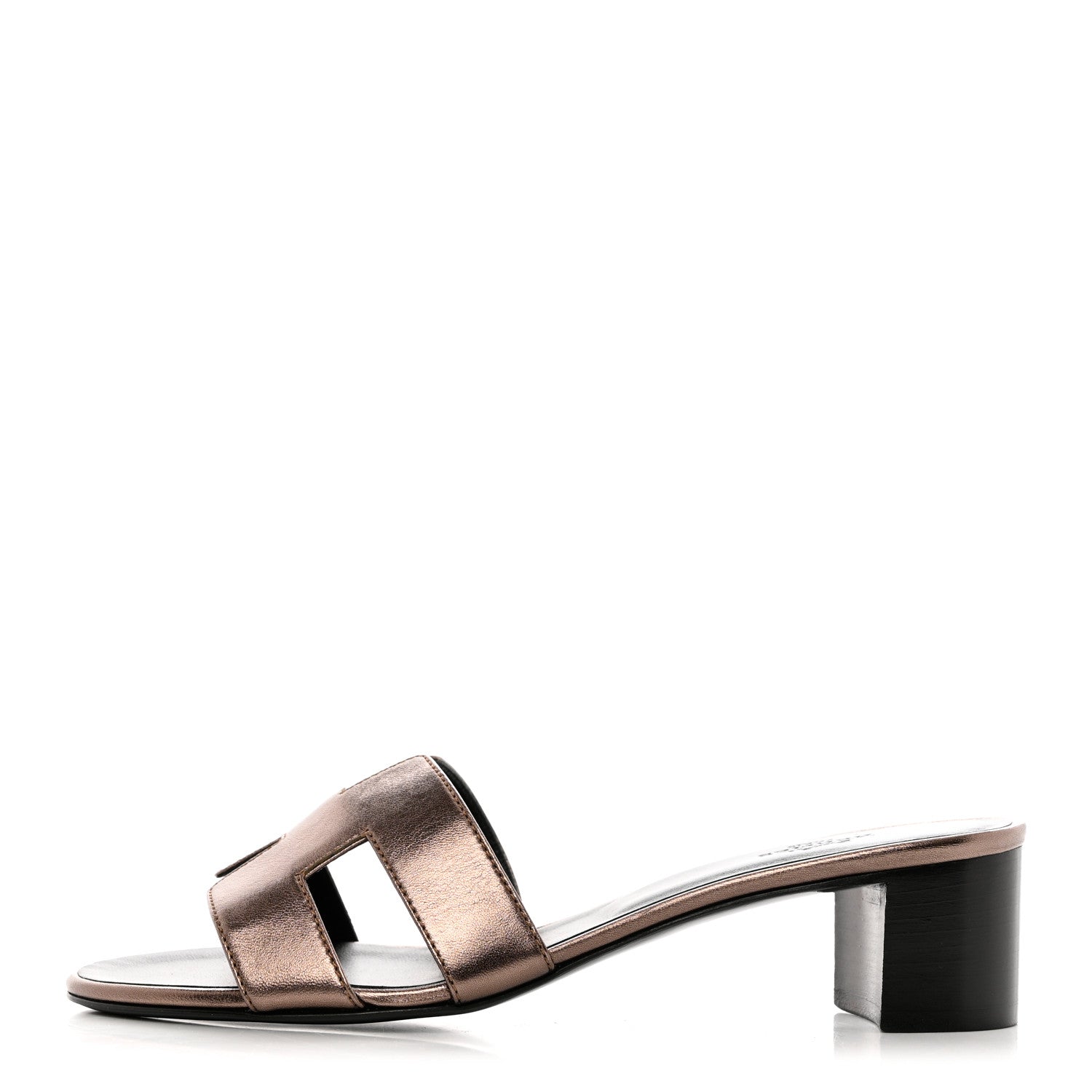 Hermes Metallic Calfskin Oasis Sandals 37 Or Vieilli 1 of 9