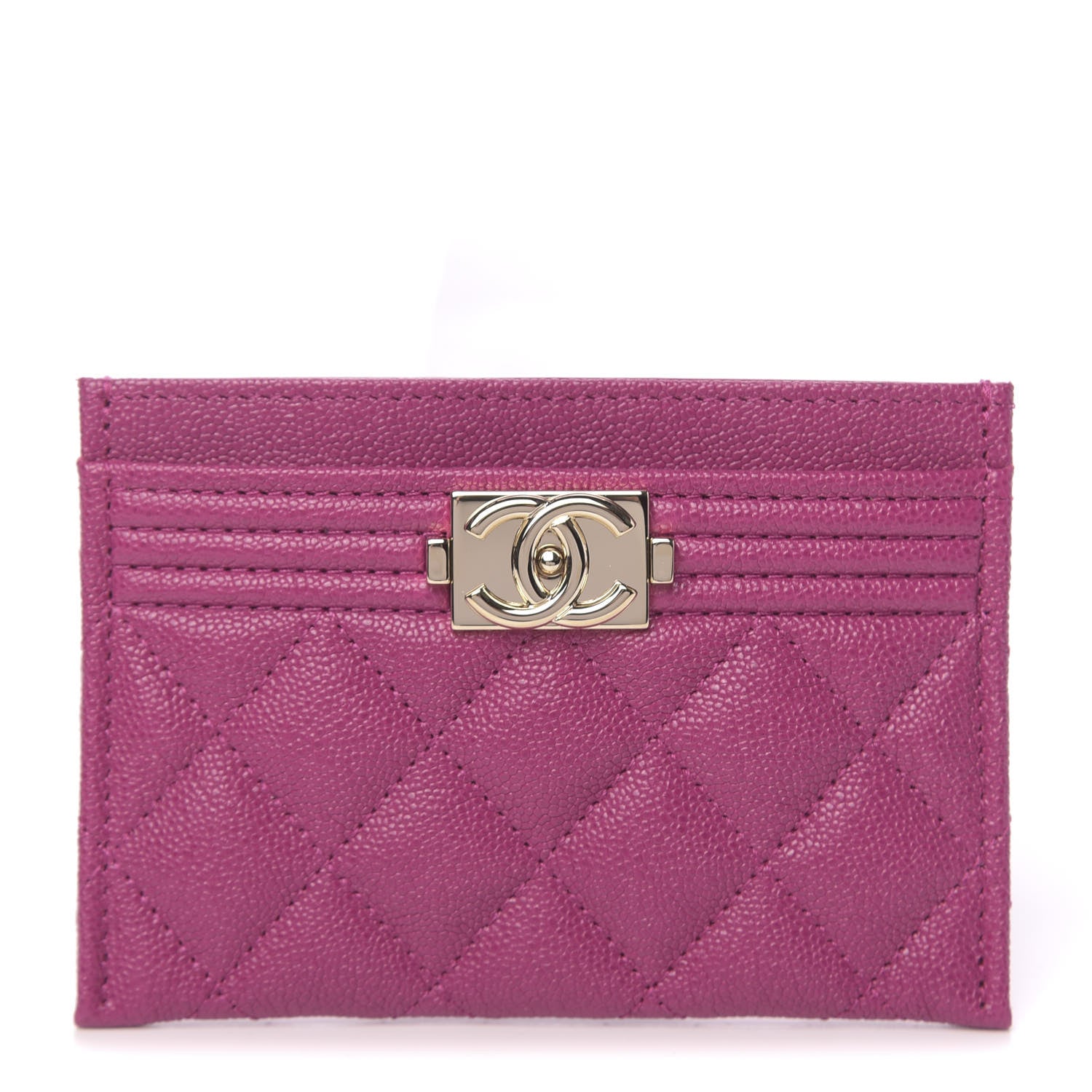Chanel Caviar Quilted Boy Card Holder Fuchsia 1 of 9