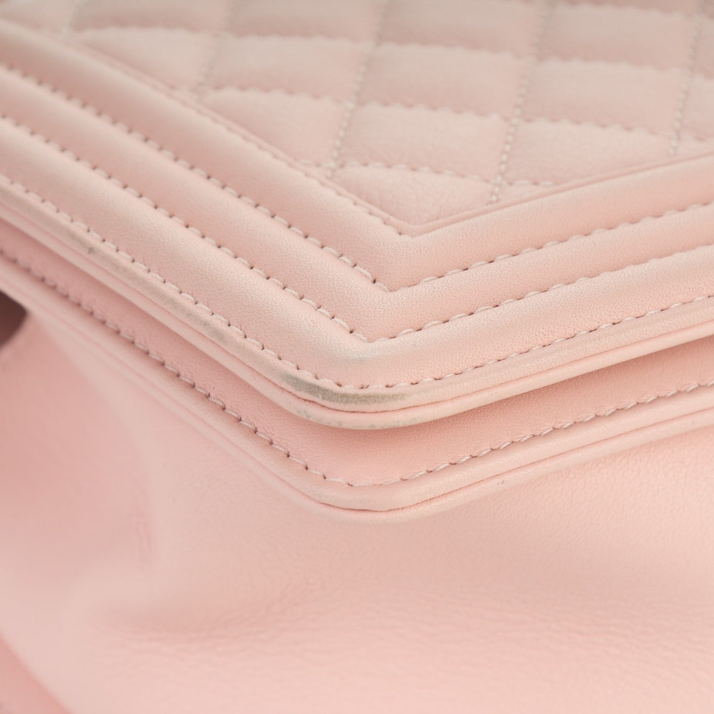 Calfskin Quilted Medium Boy Flap Light Pink