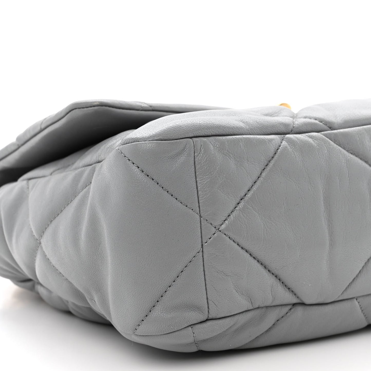 Lambskin Quilted Large Chanel 19 Flap Grey