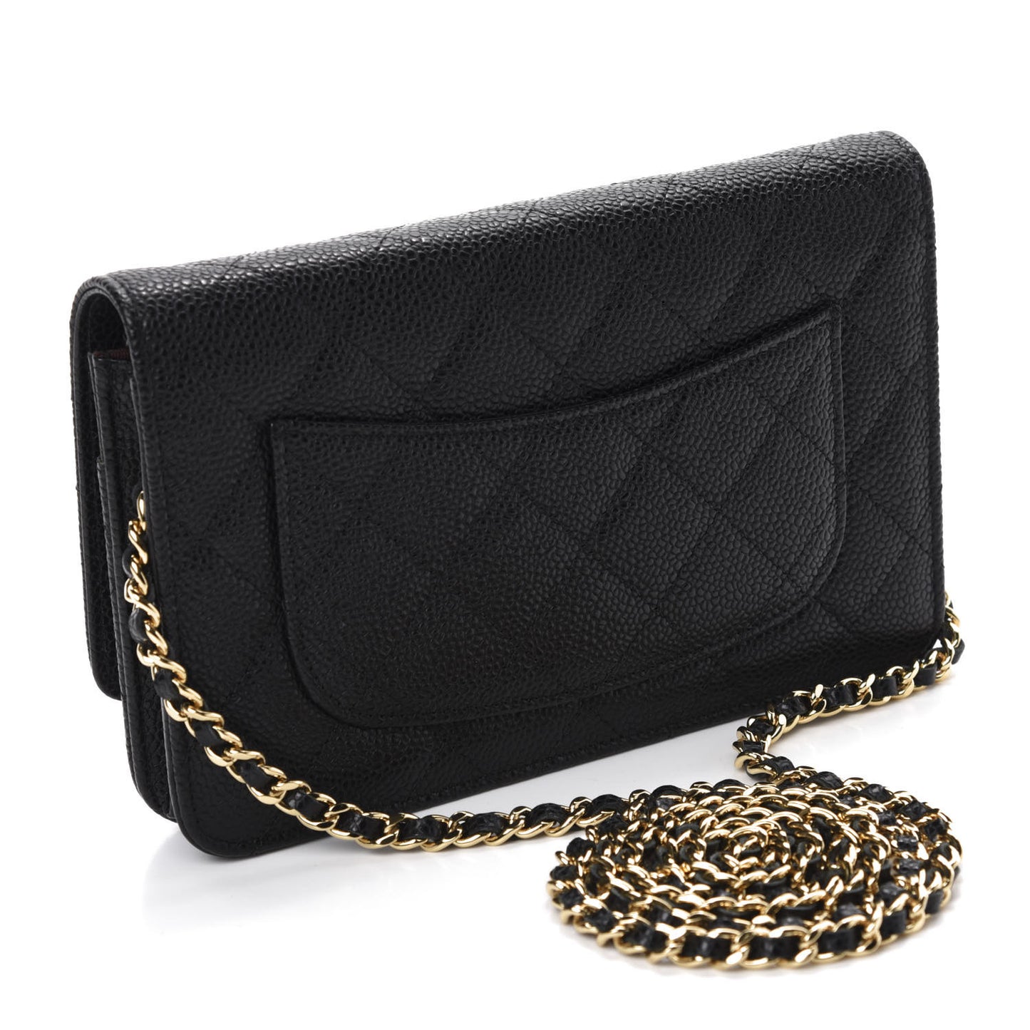 Caviar Quilted Wallet On Chain WOC Black