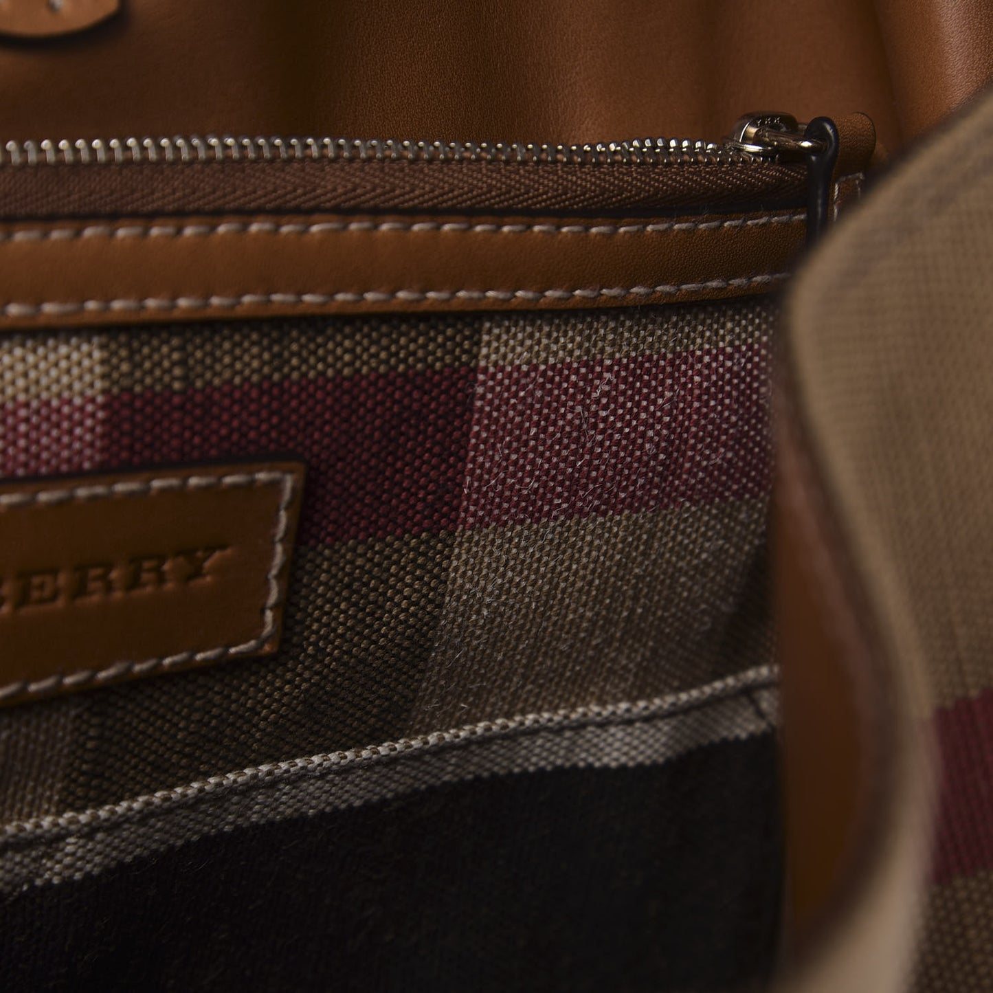 Canvas Mega Check Medium Ashby Hobo Saddle Brown