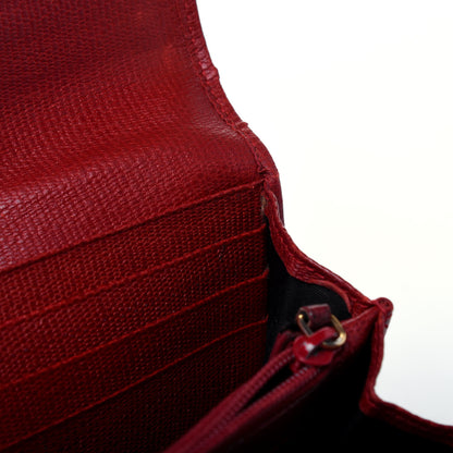 Saint Laurent Textured Calfskin Classic Y Ligne Clutch Red 9 of 25