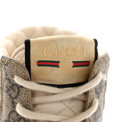 Gucci Calfskin GG Supreme Monogram Nappa Quilted Lace Up Ankle Boots 37 Mystic White Beige 10 of 18