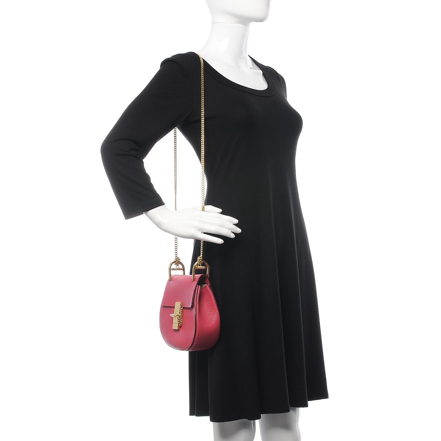 Grained Lambskin Mini Drew Shoulder Bag Dreamy Pink
