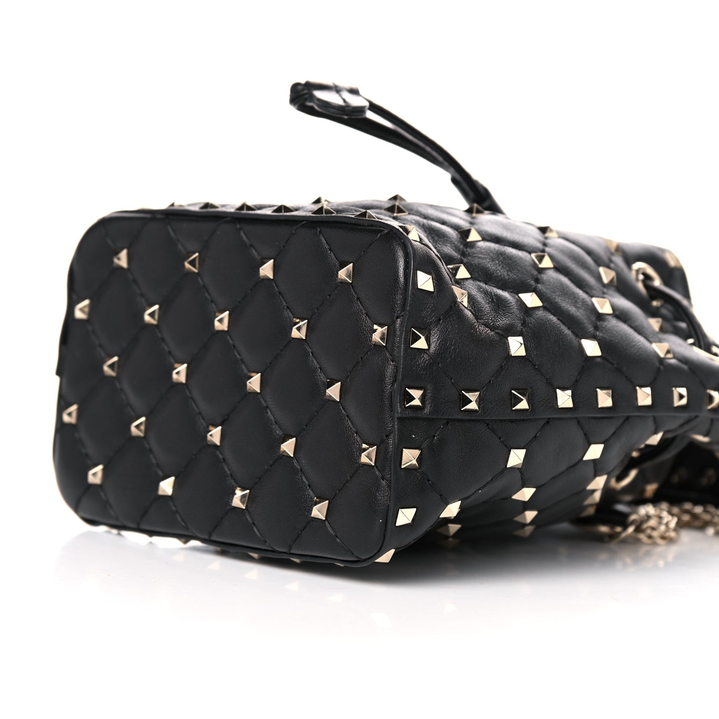 Nappa Mini Rockstud Spike Bucket Bag Black