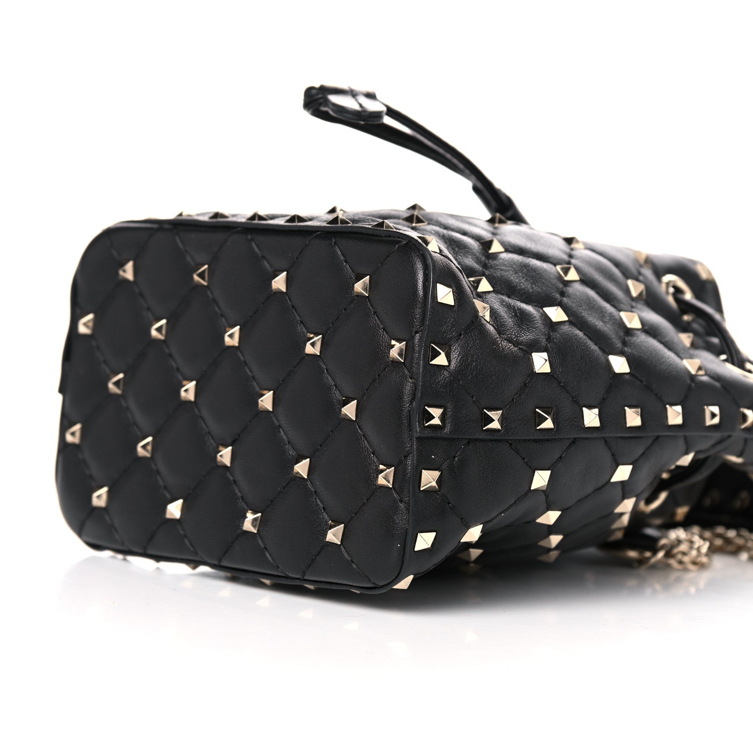 Valentino Garavani Nappa Mini Rockstud Spike Bucket Bag Black 8 of 10