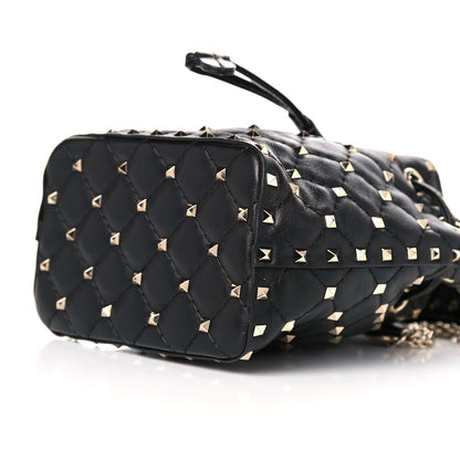 Valentino Garavani Nappa Mini Rockstud Spike Bucket Bag Black 8 of 10