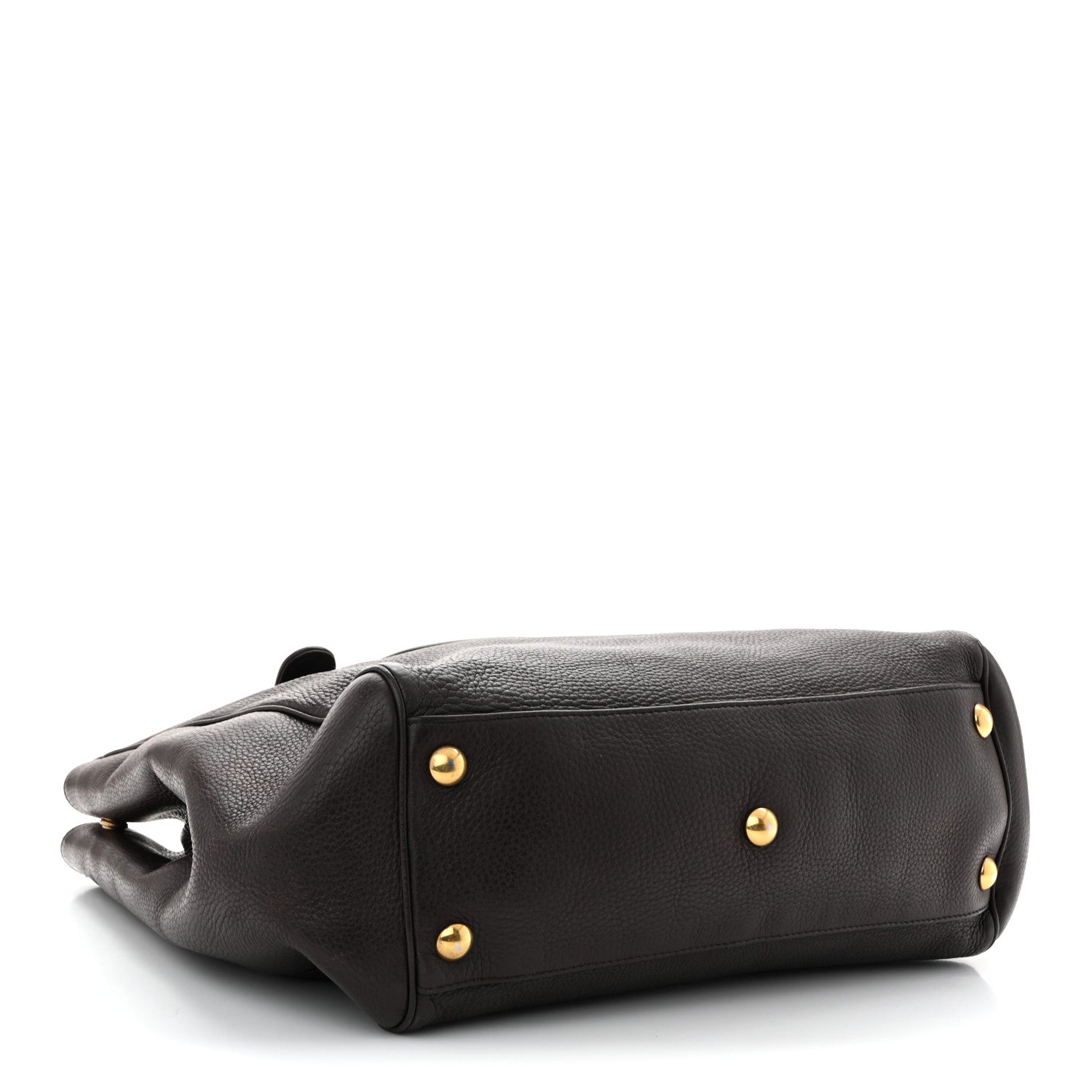 Gucci Pebbled Calfskin Medium 1973 Tote Dark Brown 1891714