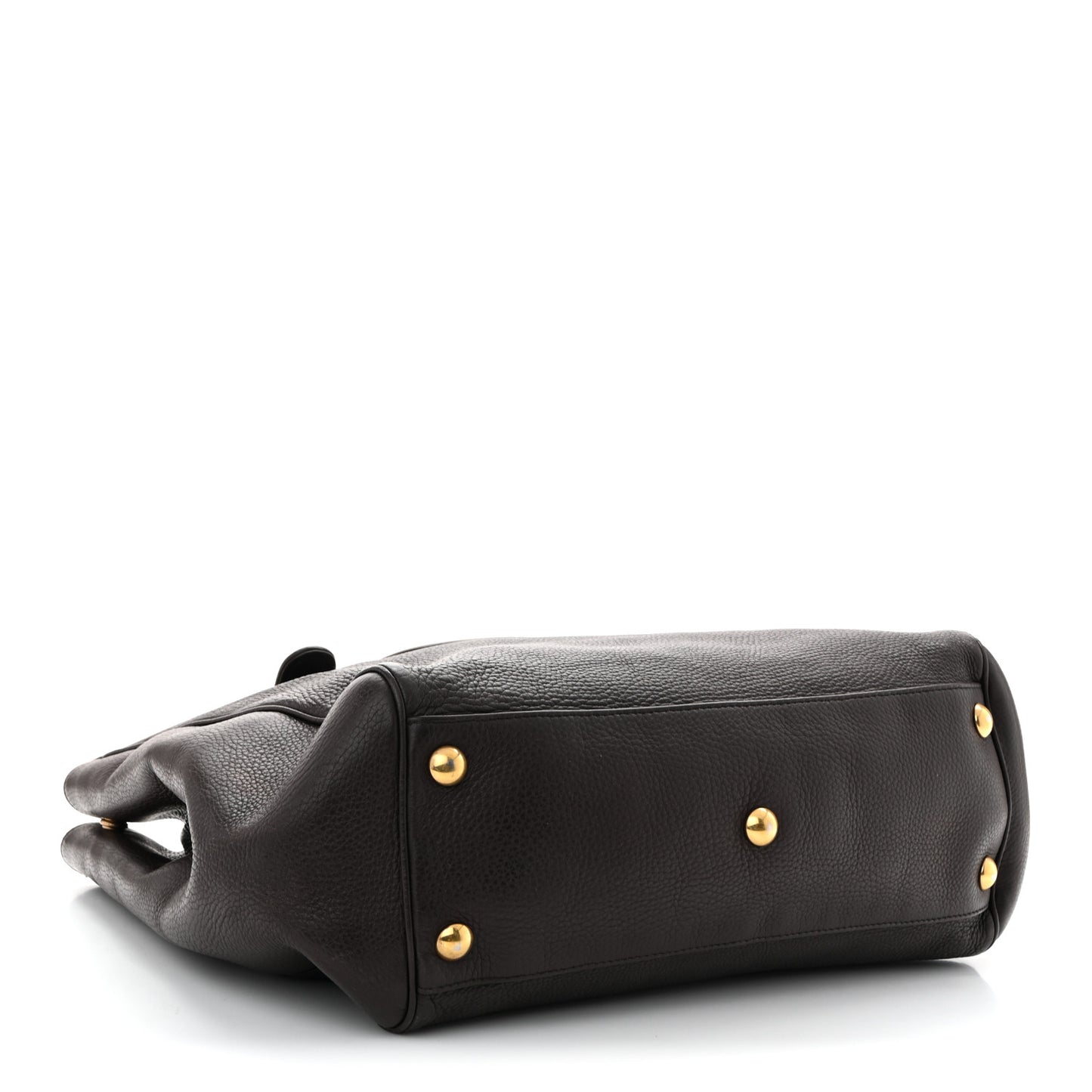 Pebbled Calfskin Medium 1973 Tote Dark Brown