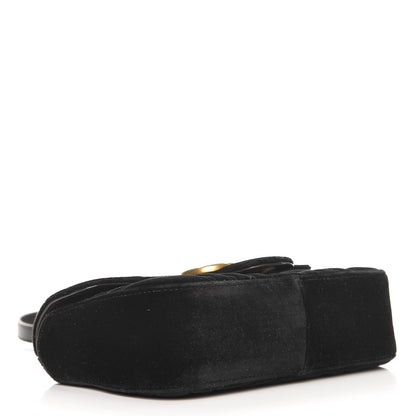 Gucci Velvet Matelasse Mini GG Marmont Shoulder Bag Black 4 of 7