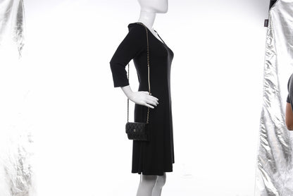 Chanel Lambskin Quilted Pearl Clutch With Chain Black 2 of 13
