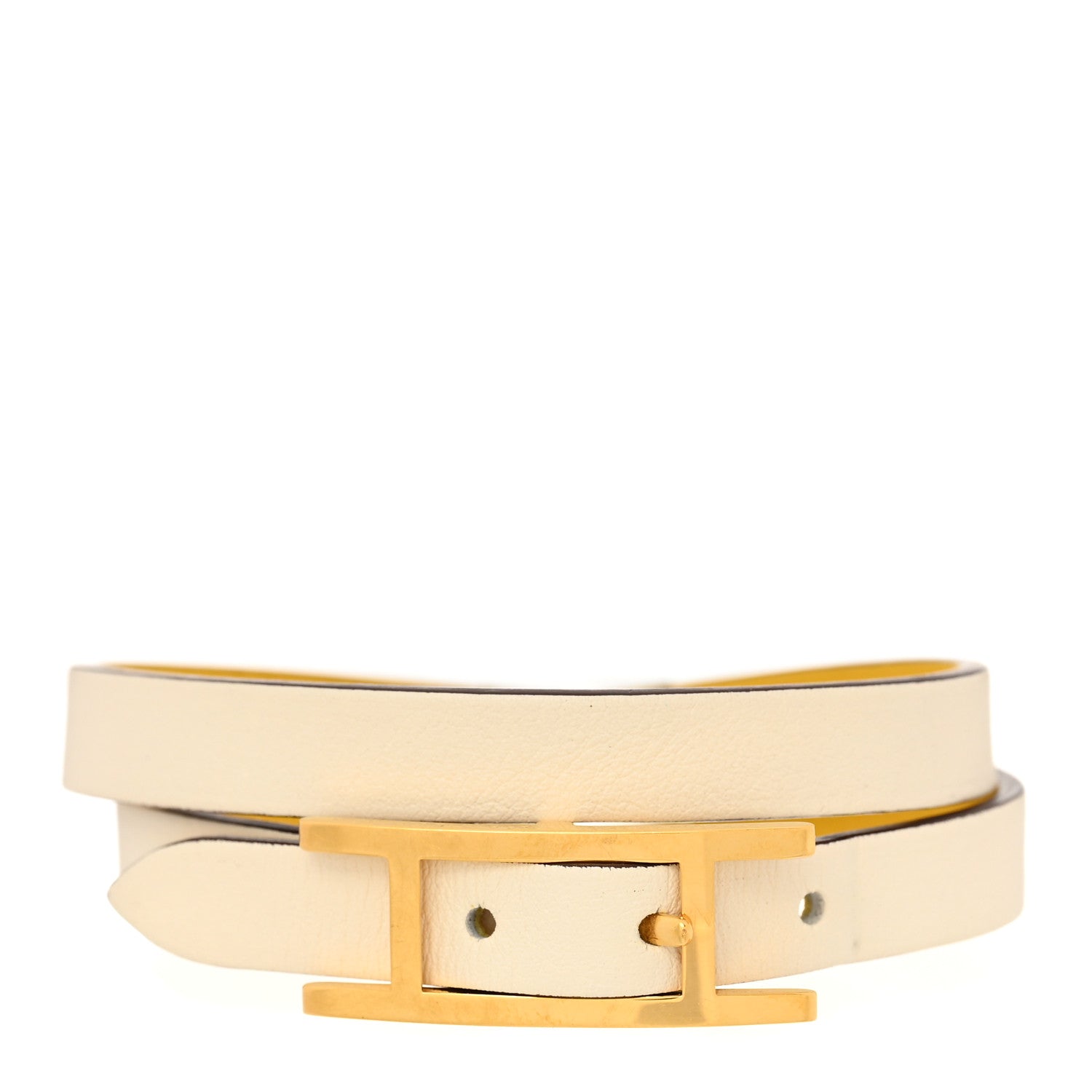 Hermes Swift Behapi Double Tour Bracelet Craie Lime 1 of 9