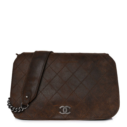Chanel Calfskin Stitched Large Highlander Messenger Brown 1 of 16