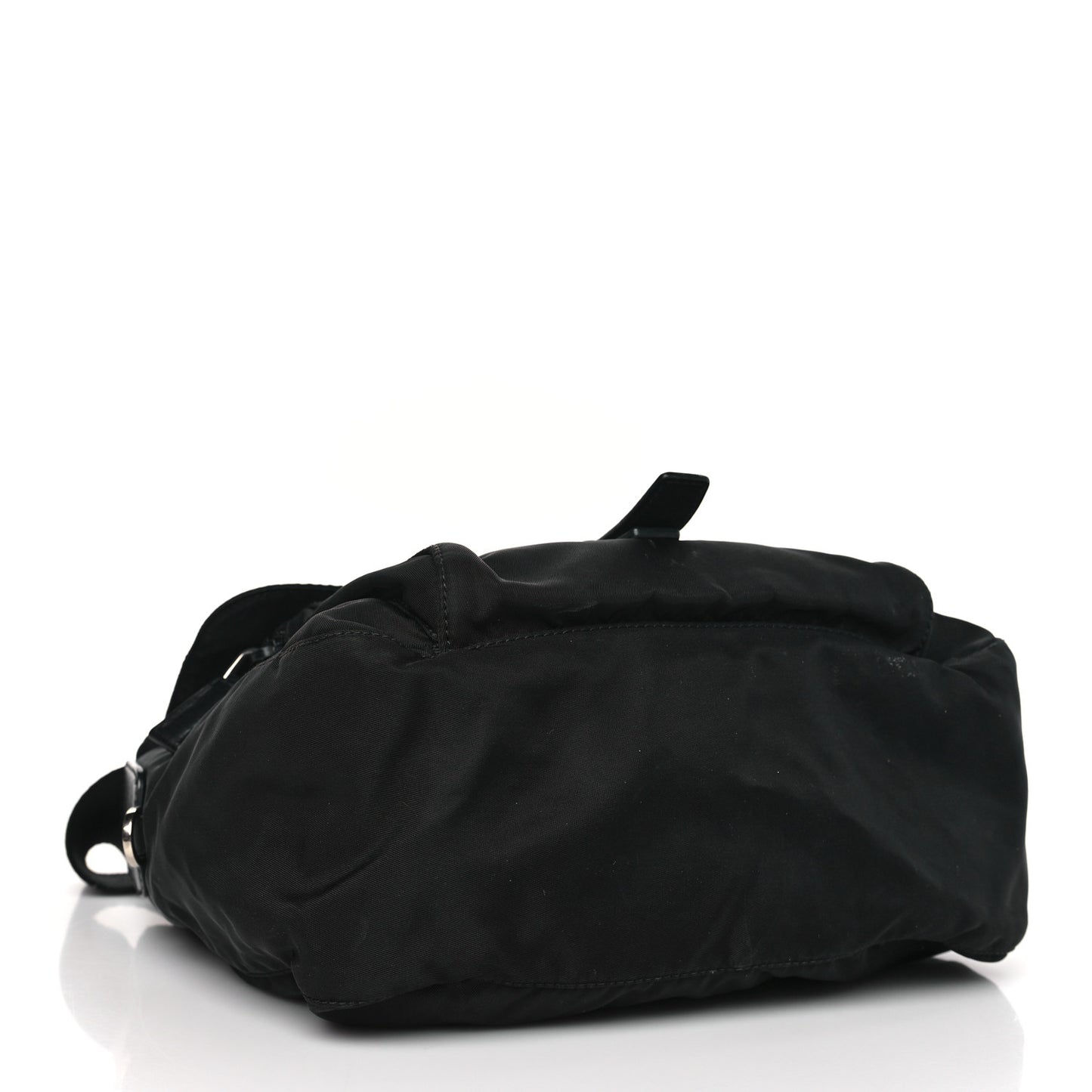 Nylon Vela Saffiano Single Buckle Messenger Shoulder Bag Black