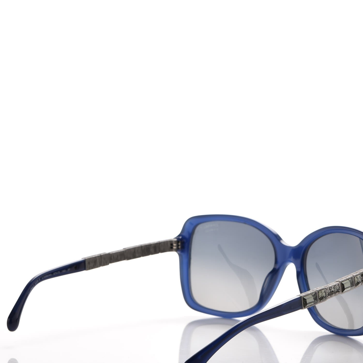 Chanel Baguette Crystal Polarized Square Sunglasses 5308-B Blue 3 of 7