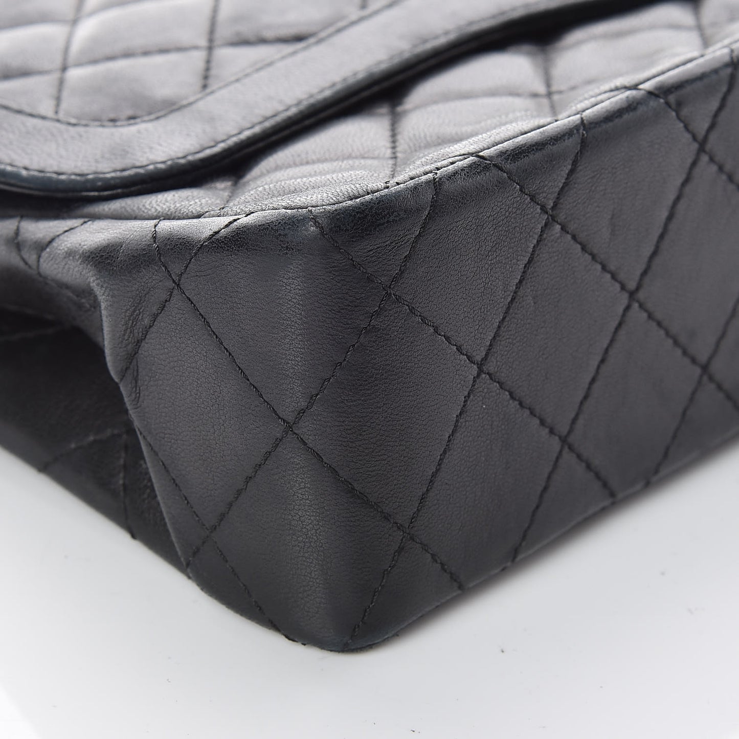 Lambskin Quilted Medium Double Flap Black