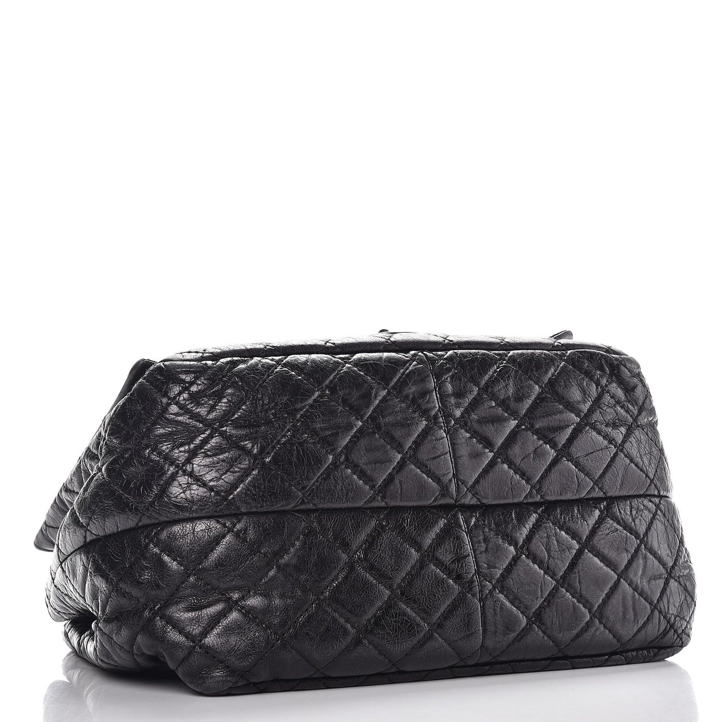 Metallic Aged Calfskin Quilted Reissue 2.55 Accordion Flap Black