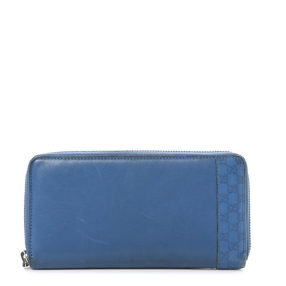 Gucci Lambskin Guccissima Long Zip Around Wallet Dark Blue 1 of 11