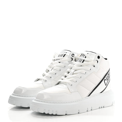 Christian Dior Nylon Fabric Womens D-Player High Top Sneakers 40.5 White Black 3 of 9