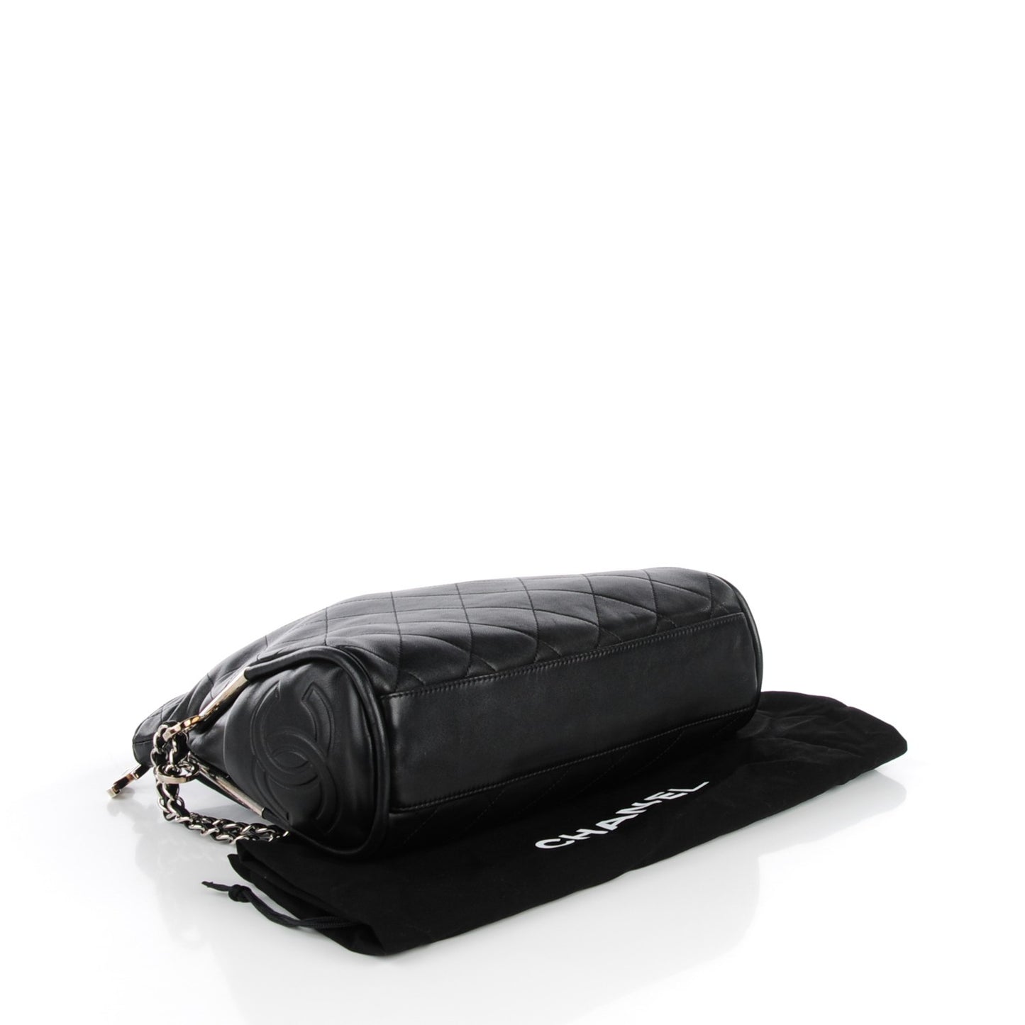 Lambskin Stitched Medium Ultimate Soft Tote Black