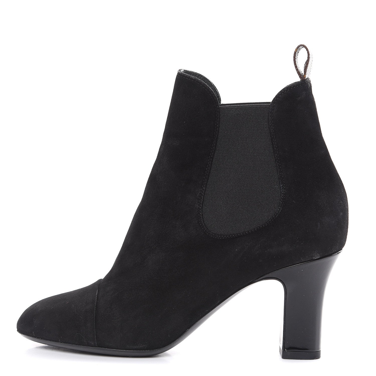 Louis Vuitton Suede Monogram Uniformes Cap Toe Chelsea 75mm Ankle Boots 37 Black 1 of 12