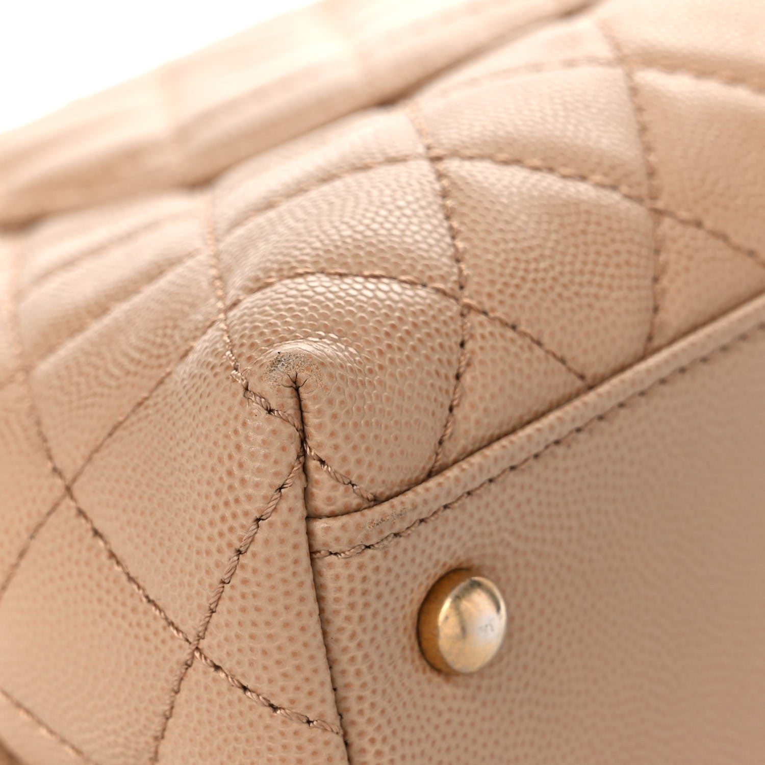 Chanel Caviar Quilted Medium Coco Handle Flap Beige 9 of 15