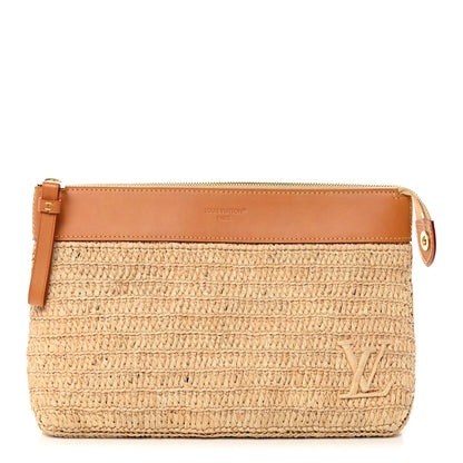 Louis Vuitton Raffia Pochette Voyage Souple Natural Beige 1 of 10