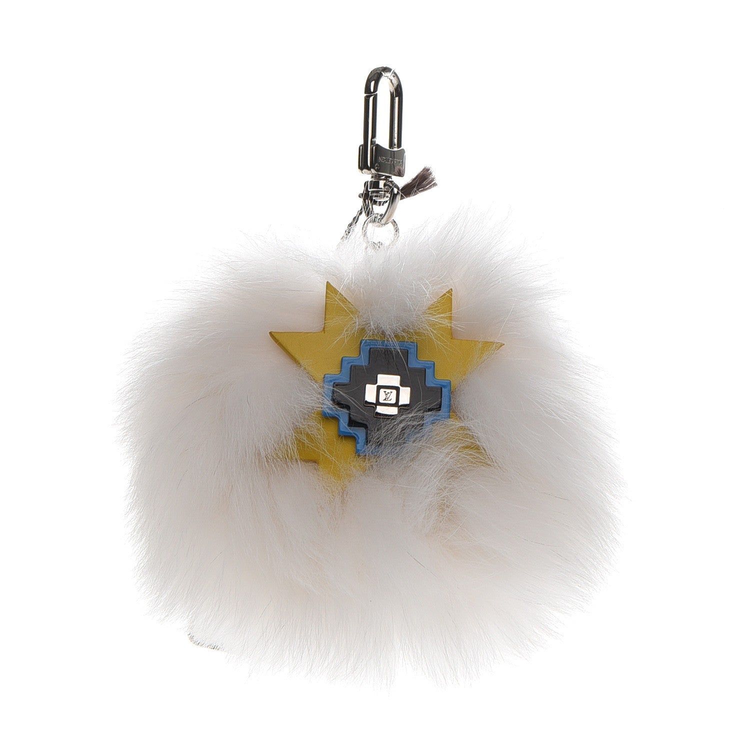 Louis Vuitton Fur Graphic Flower Bag Charm White 1 of 4