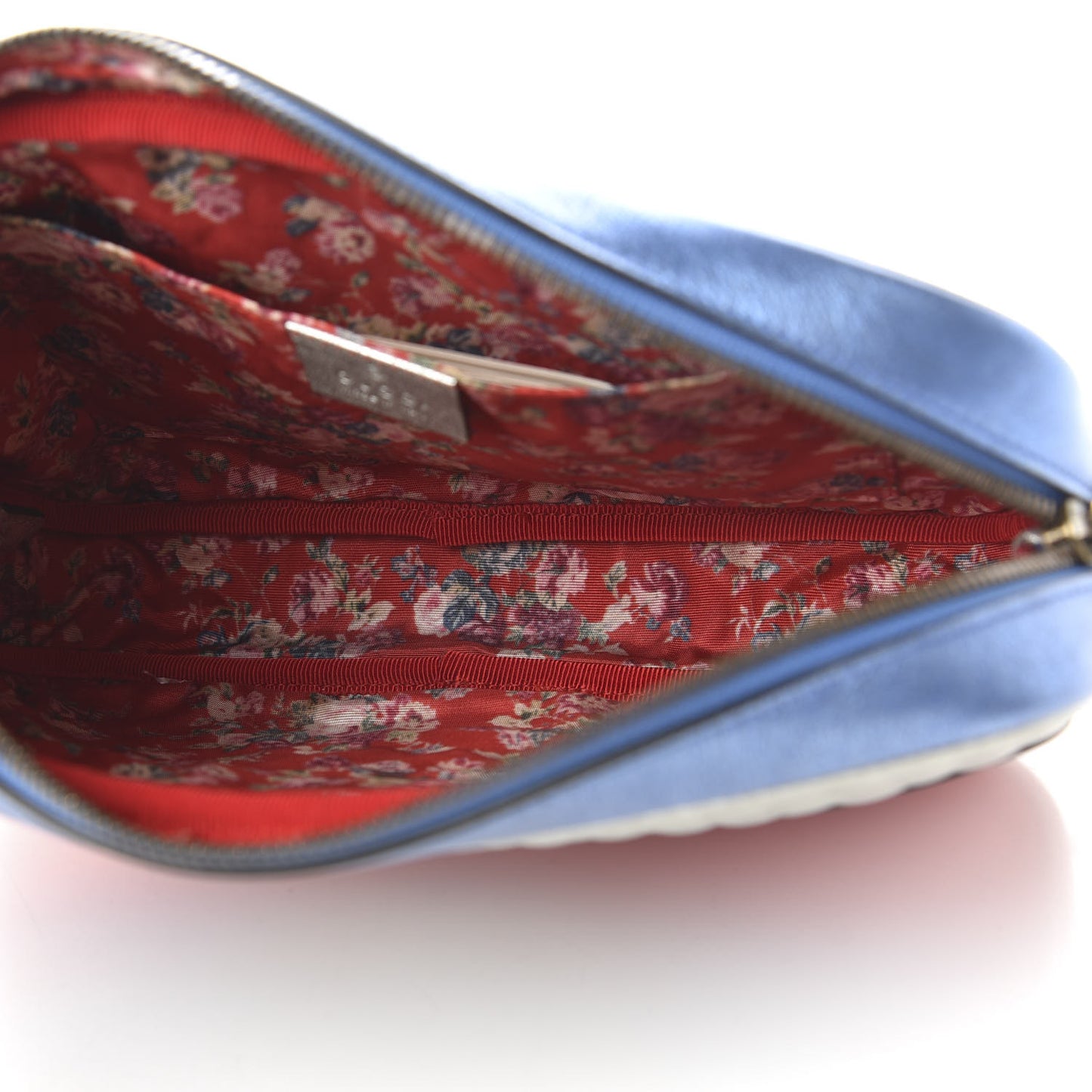 Laminated Nappa Trapuntata Small Zumi Shoulder Bag Rosso Marine Argento