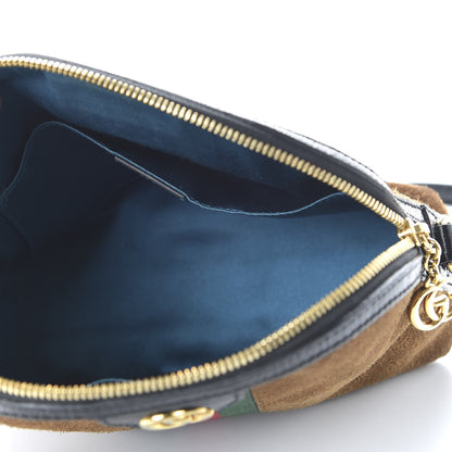 Gucci Suede Patent Web Small Ophidia Dome Shoulder Bag Nocciola Black 5 of 10