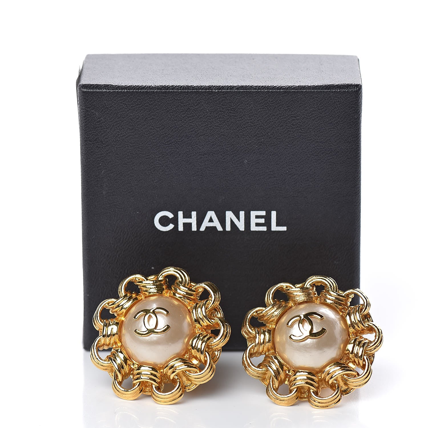 Chanel Pearl CC Clip On Earrings Gold 7 of 7