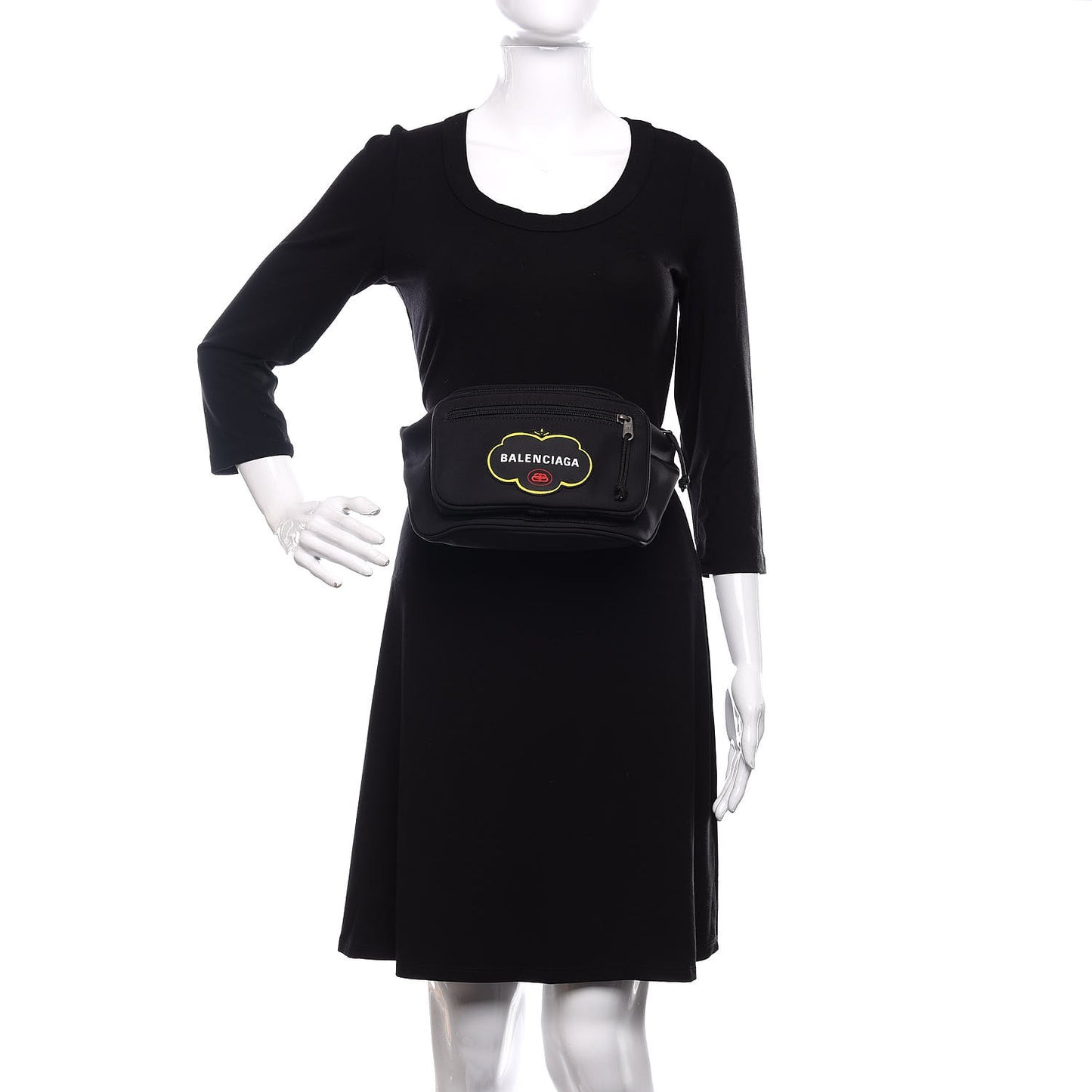 Nylon Logo Embroidered Explorer Beltpack Black