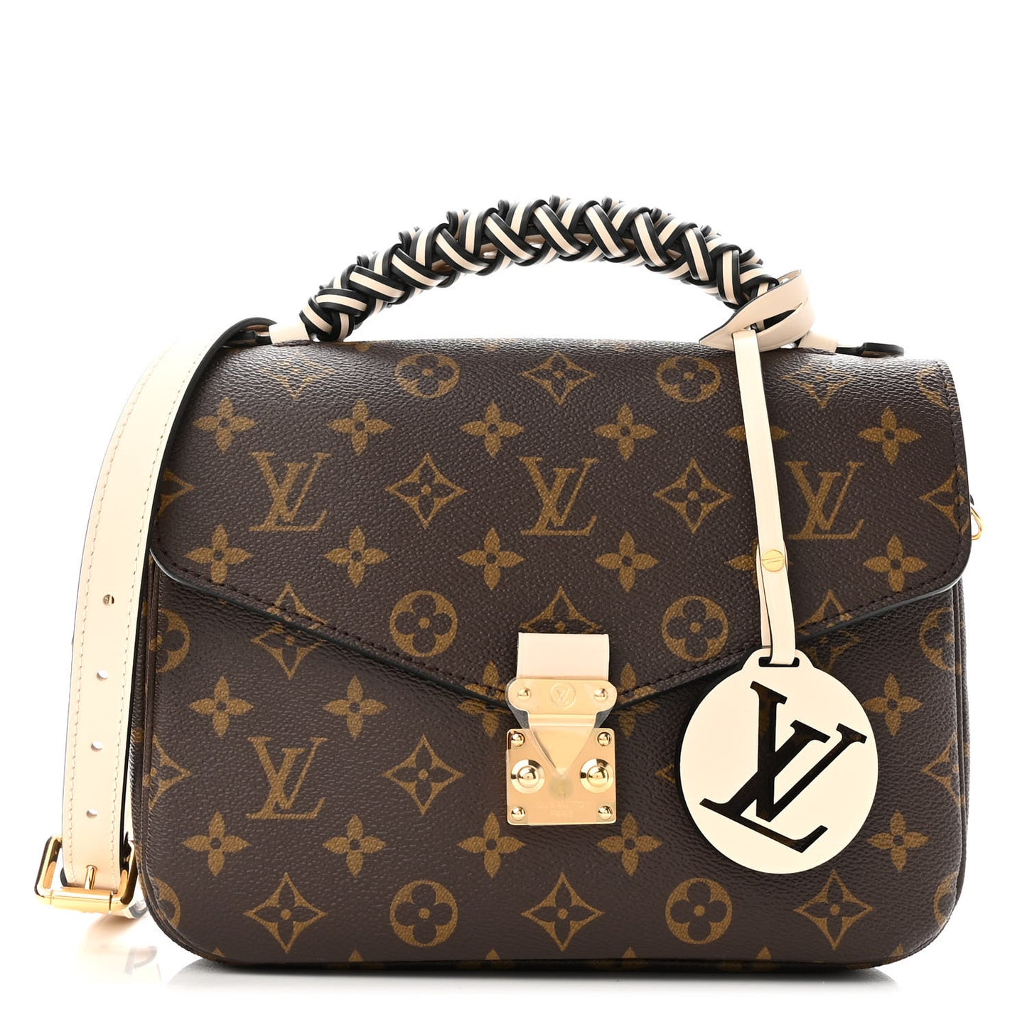 Monogram Braided Pochette Metis Creme Beige