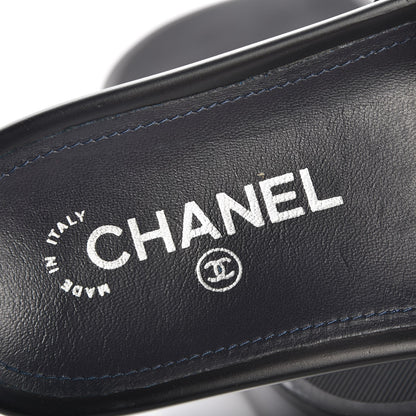 Chanel Lambskin Chain Flat Sandals 35 Marine 7 of 8
