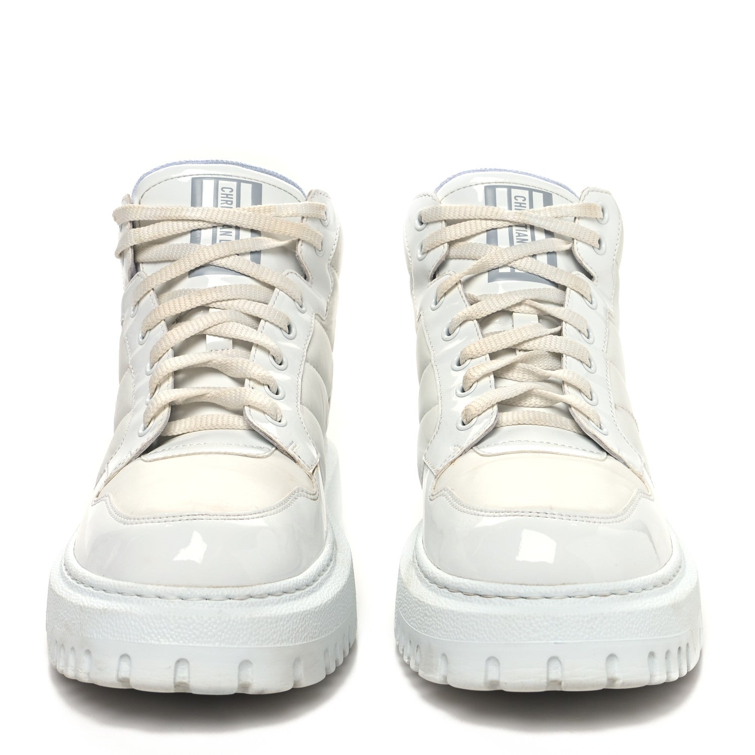 Christian Dior Nylon Fabric Womens D-Player High Top Sneakers 39.5 White 2 of 10