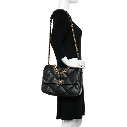 Chanel Goatskin Quilted Large Chanel 19 Flap Black 2 of 10